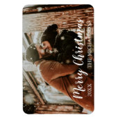Frohe Weihnachts-Script-Foto Magnet (Vertikal)