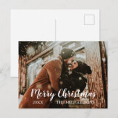 Frohe Weihnachts-Script-Foto-Weihnachtskarte Feiertagspostkarte (Vorne/Hinten)