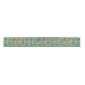 Frohe Weihnachts-Script Gold Turquoise Green Ripsband (Vorderseite)
