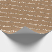 Frohe Weihnachts Script Gold Wrapping Paper Geschenkpapier (Ecke)