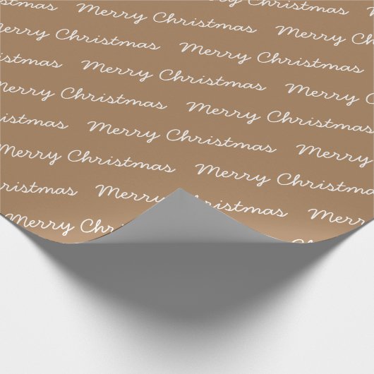 Frohe Weihnachts Script Gold Wrapping Paper Geschenkpapier (Ecke)