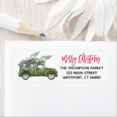 Frohe Weihnachts Script Green Truck Rücksendeadres (Insitu)