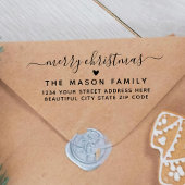 Frohe Weihnachts-Script-Herz-Rücksendeadresse Permastempel