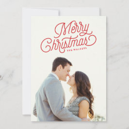 Frohe Weihnachts Script Holiday Foto Card Feiertagskarte