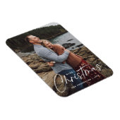 Frohe Weihnachts-Script-Holiday-Foto Magnet (Rechte Seite)