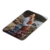 Frohe Weihnachts-Script-Holiday-Foto Magnet (Linke Seite)