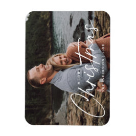 Frohe Weihnachts-Script-Holiday-Foto Magnet