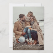 Frohe Weihnachts-Script Holiday Fotokarte Einladung (Vorderseite)