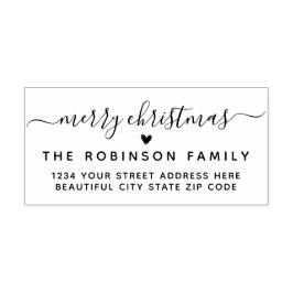 Frohe Weihnachts-Script-Holiday-Rücksendeadresse Gummistempel