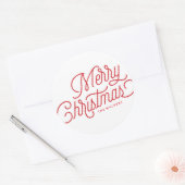 Frohe Weihnachts Script Holiday Sticker Label (Umschlag)