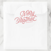 Frohe Weihnachts Script Holiday Sticker Label (Tasche)