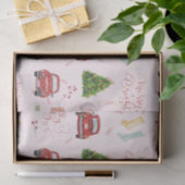 Frohe Weihnachts Script Holiday Tree Car Muster Wr Seidenpapier (Geschenk)