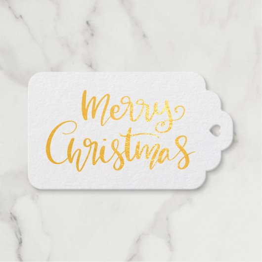 Frohe Weihnachts-Script Holiday Wünsche Geschenkanhänger (Vorderseite (Horizontal))