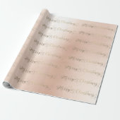 Frohe Weihnachts-Script-Imitate Gold Pastel Pink R Geschenkpapier (Ungerollt)
