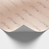 Frohe Weihnachts-Script-Imitate Gold Pastel Pink R Geschenkpapier (Ecke)