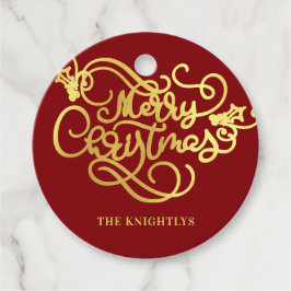 Frohe Weihnachts-Script-Imitate Gold Your Color Geschenkanhänger