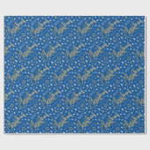 Frohe Weihnachts Script Individuelle Name Blue Imi Geschenkpapier (Flach)