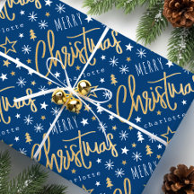 Frohe Weihnachts Script Individuelle Name Blue Imi