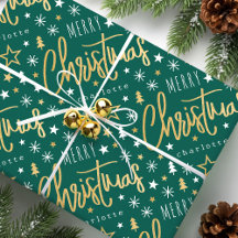 Frohe Weihnachts-Script-Individuelle Name Green Im