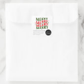 Frohe Weihnachts-Script-Logo Quadratischer Aufkleber (Tasche)