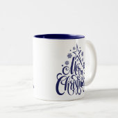 Frohe Weihnachts-Script modern Zweifarbige Tasse (VorderseiteRechts)