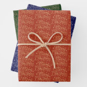 Frohe Weihnachts-Script-Muster Geschenkpapier Set (Beispiel)