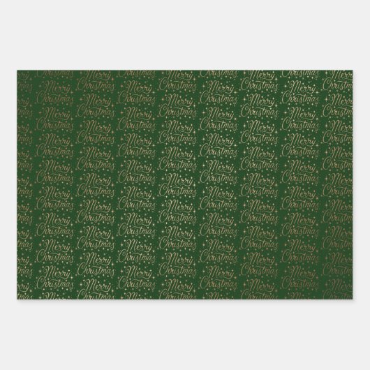 Frohe Weihnachts-Script-Muster Geschenkpapier Set (Vorderseite 3)
