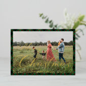 Frohe Weihnachts Script Navy Kariert Foto Holiday Folieneinladung (Stehend vorne)