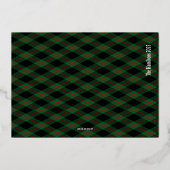 Frohe Weihnachts Script Navy Kariert Foto Holiday Folieneinladung (Rückseite)