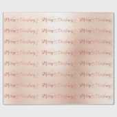 Frohe Weihnachts-Script Pastel Pink Rose Gold Star Geschenkpapier (Flach)