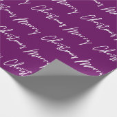 Frohe Weihnachts-Script PurpleWhite Jahreszeit Win Geschenkpapier (Ecke)