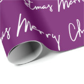 Frohe Weihnachts-Script PurpleWhite Jahreszeit Win Geschenkpapier (Rolleneckpunkt)