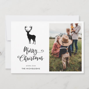 Frohe Weihnachts-Script Reindeer Weihnachts-Foto Feiertagskarte