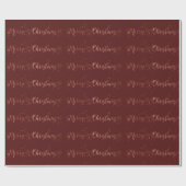 Frohe Weihnachts-Script-Rose Gold Bordeaux Burgund Geschenkpapier (Flach)
