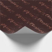 Frohe Weihnachts-Script-Rose Gold Bordeaux Geschenkpapier (Ecke)