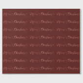 Frohe Weihnachts Script Rose Gold Burgundy Maroon Geschenkpapier (Flach)