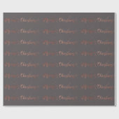 Frohe Weihnachts-Script-Rose Gold Gray Graphite Geschenkpapier (Flach)
