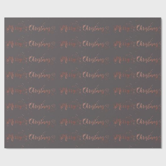 Frohe Weihnachts-Script-Rose Gold Gray Graphite Geschenkpapier (Flach)