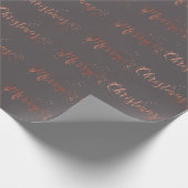Frohe Weihnachts-Script-Rose Gold Gray Graphite Geschenkpapier (Ecke)