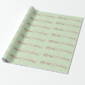 Frohe Weihnachts-Script-Rose Gold Mint Green Paste Geschenkpapier (Ungerollt)