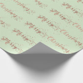 Frohe Weihnachts-Script-Rose Gold Mint Green Paste Geschenkpapier (Ecke)