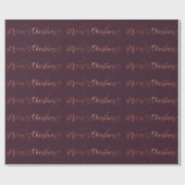 Frohe Weihnachts Script Rose Gold Plum Burgundy Geschenkpapier (Flach)