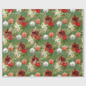 Frohe Weihnachts-Script-Rose Gold Red Spark Green Geschenkpapier (Flach)