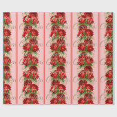 Frohe Weihnachts-Script-Rose Red Gold Marmor Pink Geschenkpapier (Flach)