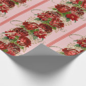 Frohe Weihnachts-Script-Rose Red Gold Marmor Pink Geschenkpapier (Ecke)