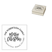 Frohe Weihnachts-Script-Round-Rücksendeadresse-Bri Gummistempel (Stempel)