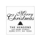 Frohe Weihnachts-Script-Rücksendeadresse Gummistempel (Prägung)