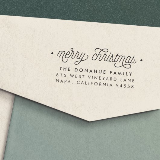Frohe Weihnachts-Script-Rücksendeadresse Permastempel