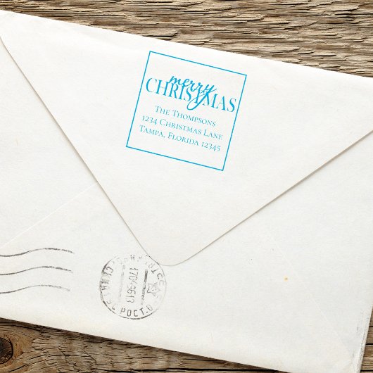 Frohe Weihnachts-Script-Rücksendeadresse Permastempel