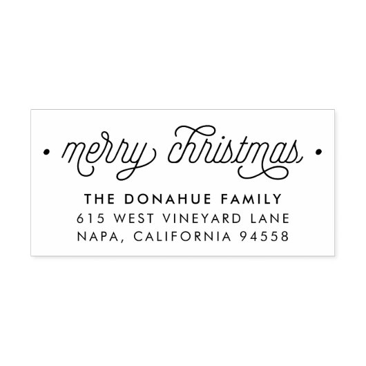 Frohe Weihnachts-Script-Rücksendeadresse Permastempel (Design)